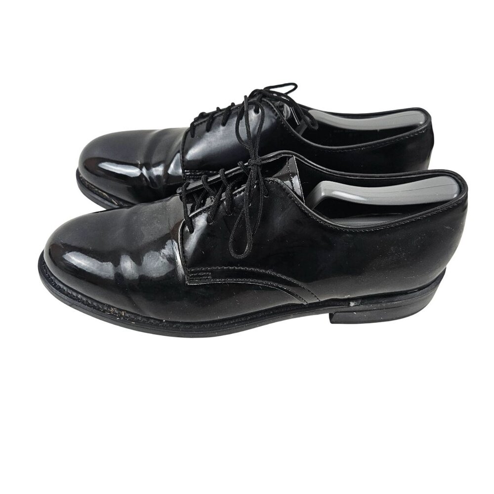Thorogood Oxfords Mens Size 8 Black High Gloss Lace Up Dress Shoes USA Formal - Picture 5 of 10